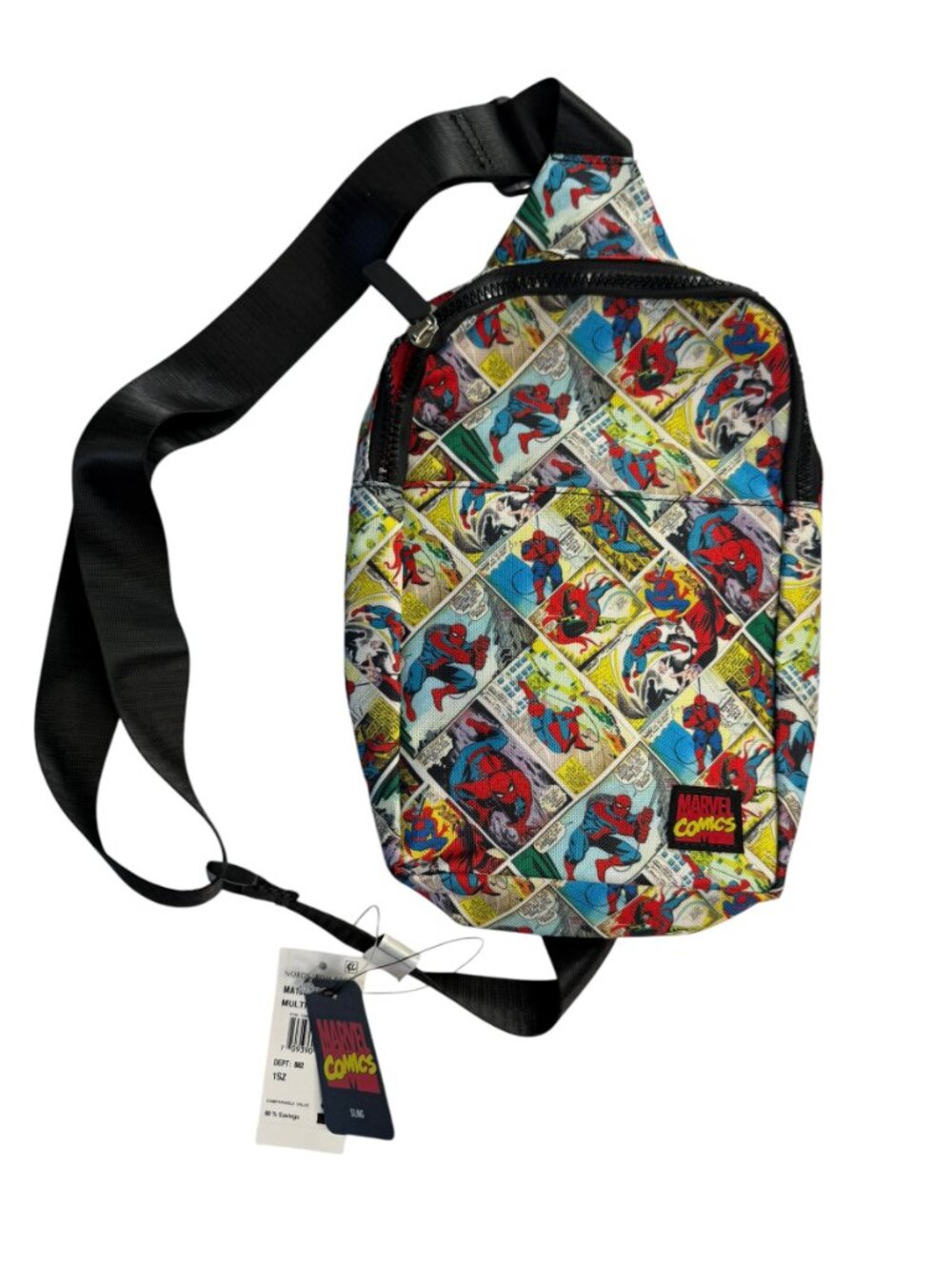 New NWT MARVEL Spiderman Sling Bag Mini Bag.  Zipper.  Nordstrom MARVEL COMICS.